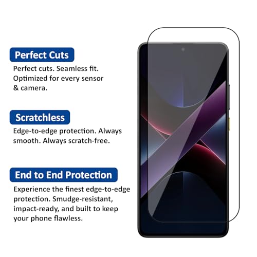 Image of AIBEX Military-Grade Tempered Glass Screen Protector Compatible for POCO X7 Pro 5G with Case Friendly, Anti-scratch Edge to Edge Coverage and Easy Installation kit