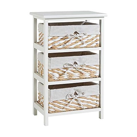 Home Source White Storage Chest with Baskets Cover