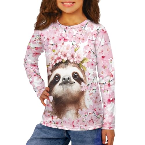 Cute Shirts for Girls 3-4 5-16 Long Sleeve Tops Kids Athletic Shirt Crew Neck Tops3