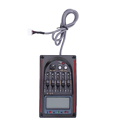 Ecualizador de 5 bandas para guitarra acústica con preamplificador y captación piezo, LCD, batería de 9 V miniatura 2