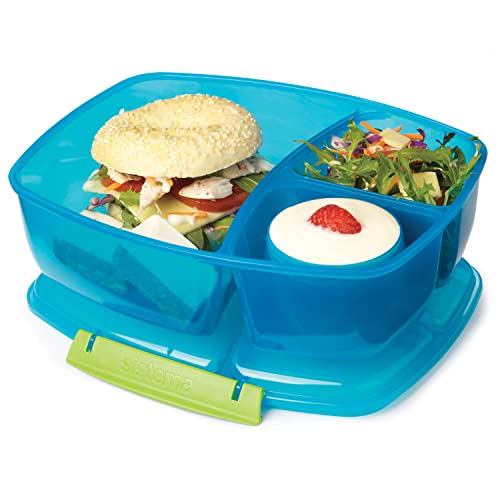 Foto von Sistema Lunch Triple Split Lunchbox mit Joghurttopf - 2 L, farblich sortiert