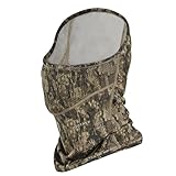Hartena Camo Hunting Face Mask with Breathable Mesh, Camouflage Stretch Neck Gaiter for Turkey Hunting UPF 50+ Bark Ridge
