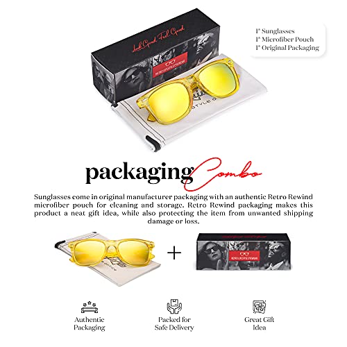 Retro Rewind Translucent Frame Colorful Neon 80S Sunglasses For Men Women - Reflective Mirrored Lens #TOP4