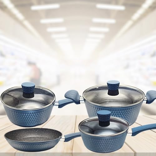 Jogo de Panelas 4 Peças Indução Azul