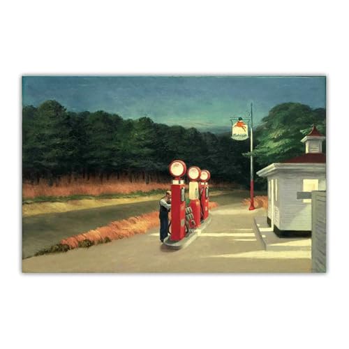 Edward Hopper Gaz affiche d'art pour créer une ambiance vintage dans votre salon 30x40