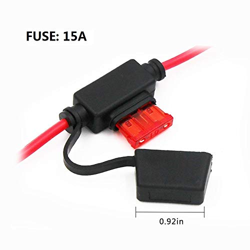 SPARKING 12FT Alligator Clip to Eyelet Ring Terminal Harness with Battery Clamp 12V/24V Battery Clip-On Cable for Power Inverter