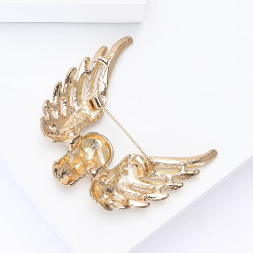 Image of Punk Skull Head Cross Sword Brooch Pin Cool Skeleton Lapel Pin for Dress Suit Decor Halloween Party Clothing Accessories for Women Men