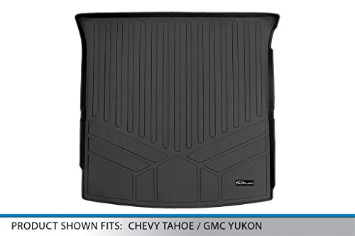 Smartliner 3 Rows & Cargo Liner Set & Custom Fit Black Cargo Liner Behind The 2Nd Row Seats Compatible With 2021-2023 Chevrolet Tahoe/Gmc Yukon #TOP6
