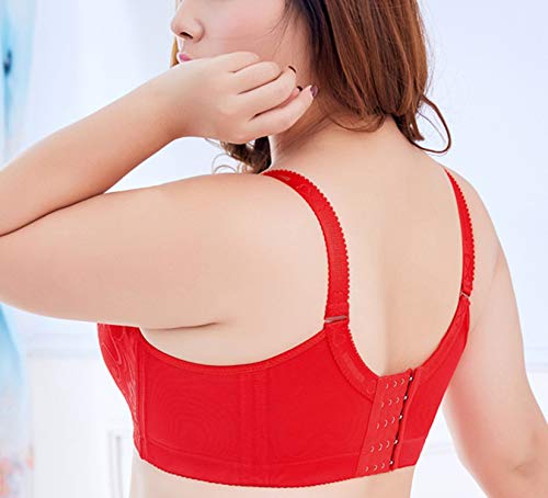 ESETAY Lace Bralettes for Women Red Women Push-up Bra Plus Size Floral Underwire Soft Cup Everyday Bra 38C - Image 4
