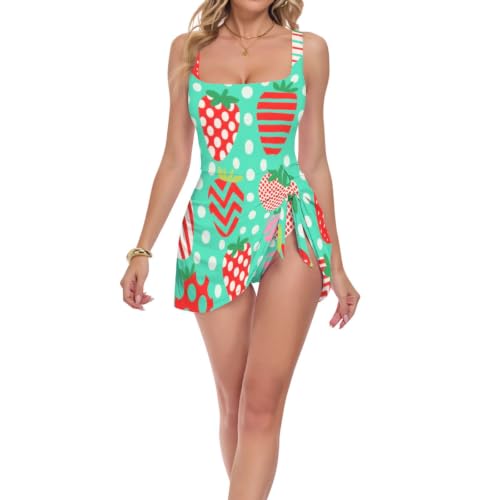 Maillot de bain amincissant une pièce femme rouge à pois style rétro vintage chic
