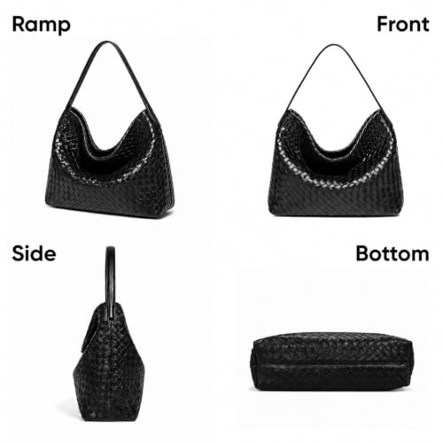 Image of Suede Woven Tote Bag for Women, Hobo Shoulder Bag for Work Travel