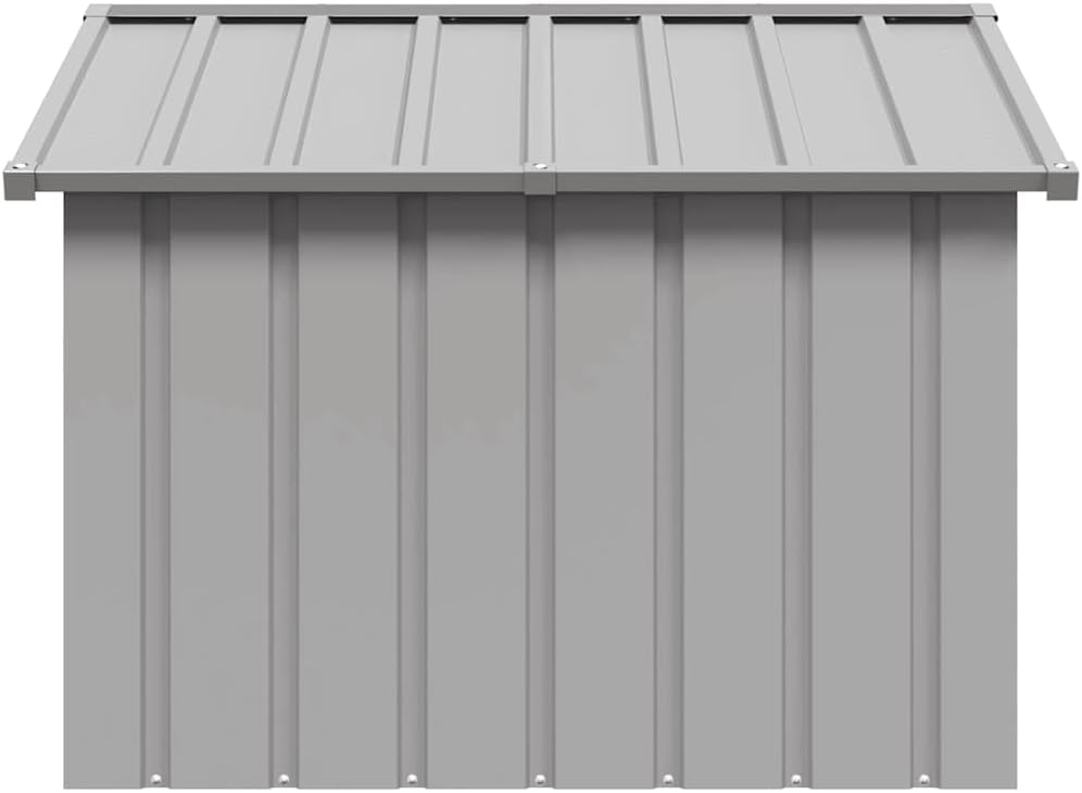 Rustic Galvanized Steel Dog House for Large Breeds, Spacious 45.9x40.6 Inch Outdoor Shelter with Weatherproof Design and Easy Assembly for Golden Retrievers German Shepherds