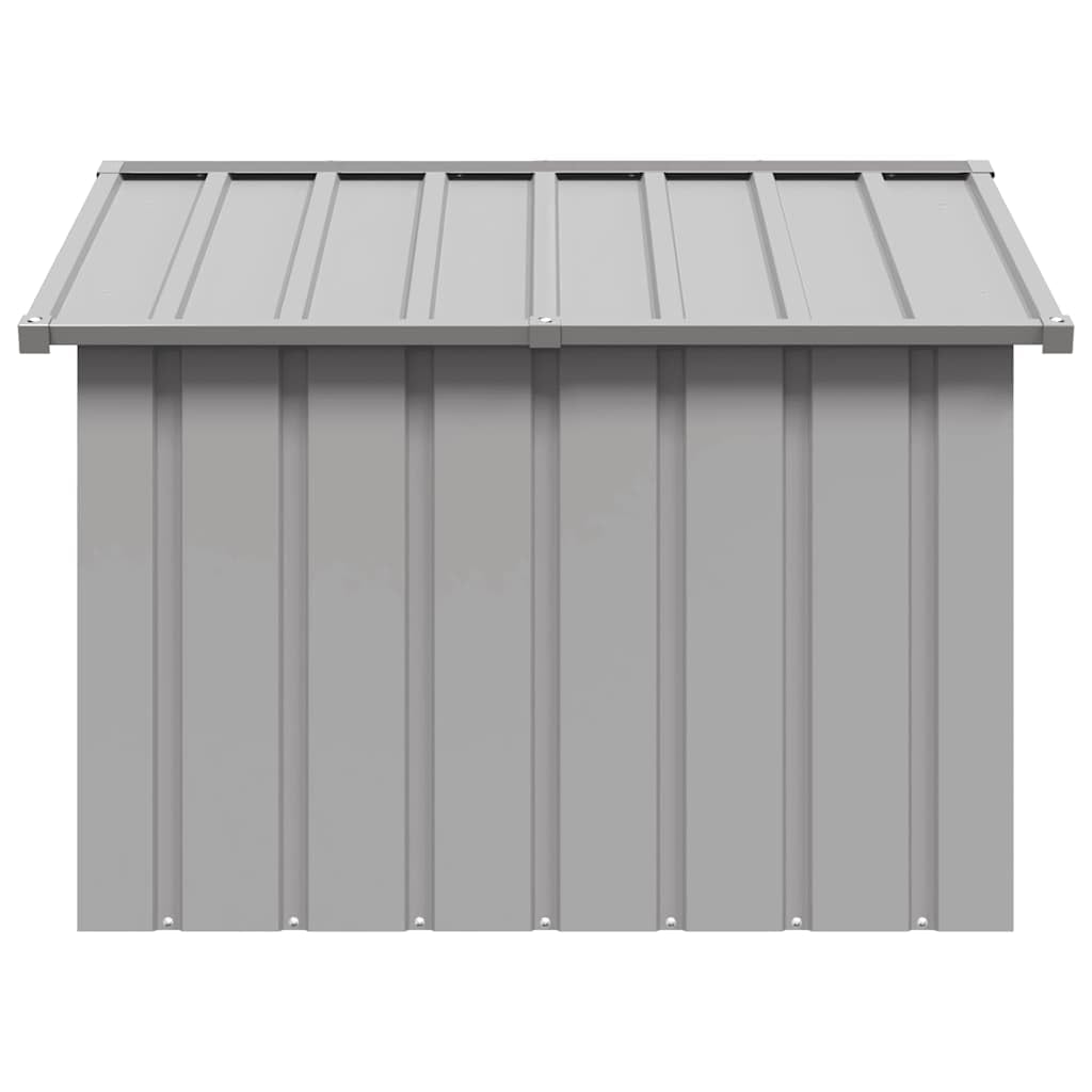 Refined Casa para Perros Acero galvanizado Gris 116,5x153x81,5 cm