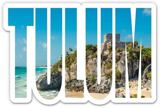 Tulum Mexico Vinyl Sticker Decal, 4 inch | Travel Souvenir for Water Bottle, Car, Laptop, Phone, Luggage