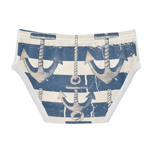 KLL Navy Blue Striped Rope and Ocean Toddler Boys Pure Cotton Athletic Underwear Cute Children Panties2
