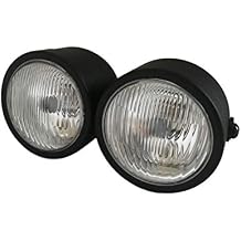 FATECIM Black Twin Headlight Motorcycle Double Dual Lamp Street Fighter Naked Dominator