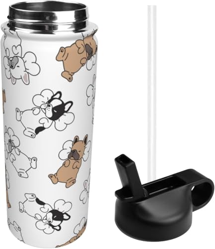 スポーツ水筒 ボストンテリア柄 ステンレスボトル スポーツボトル 魔法瓶 真空断熱 保温ポット 大容量 ステンレス製 おしゃれ ウォーターボトル 直飲み 耐冷耐熱 男の子 女の子 アウトドア 便利 旅行用 532ml 贈り物