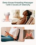 Snailax Shiatsu Back Massager with Heat, Neck & Shoulder Massager with 4D Deep-Kneading Massage, 3 Modes & 3 Speeds, Massage Cushion for Home & Office, Relaxation Gift for Women & Men