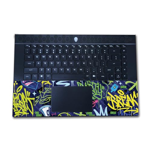 Image of Carbon Fiber Laptop Skin Compatible with Alienware M16 R2 (2024) - Neon Tags - Premium 3M Vinyl Protective Wrap Decal Cover - Easy to Apply | Crafted in The USA by MightySkins