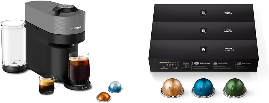 Nespresso Vertuo Pop+ Coffee and Espresso Maker by Breville, Dark grey Capsules, Vertuo Line