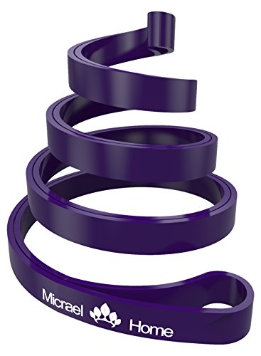 Micrael Home Heavy Duty Pull Up Assist Band, Stretch Resistance Band for Powerlifting, Assisted Pull Ups, Chin Ups, Muscle Ups, Ring Dips Home Gym or Physical Therapy Bands, Purple