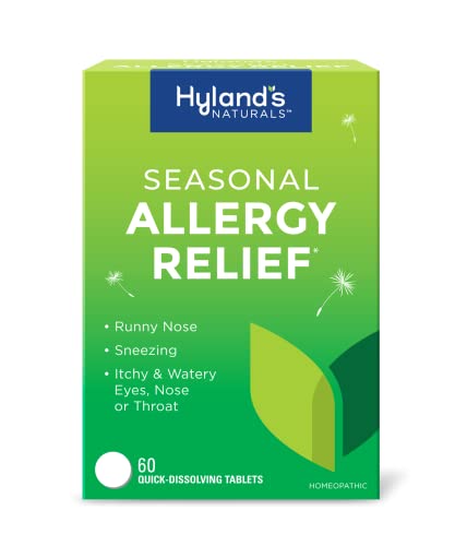 Hylands Indoor and Outdoor Non Drowsy Seasonal Allergy Relief Pills For Sneezing Runny Nose Itchy and Watery Eyes Nose or Throat Safe and Natural Quick Dissolving Tablets 60 Count