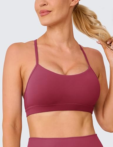 Image of BAYDI Clouduxi Y Back Sports Bra for Women - Padded Racerback Spaghetti Strap Low Impact Workout Yoga Bra, A-C Cups