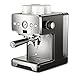 Produktbild Coolwe 1450W Bean to Cup Pump Espresso-Kaffeemaschine, italienische halbautomatische Kaffeemaschine, kleine Haushalts-Espressomaschine, CE/FCC/CCC/PSE, Silber