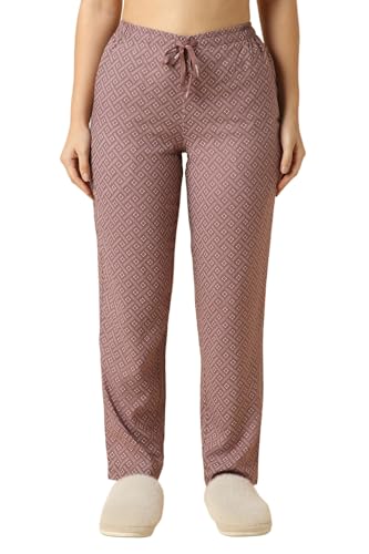 Image of Van Heusen Women's Printed Lounge Pants | Drawstrings & Side Pockets | Ultra Soft Fabric | Relaxed Fit | At home pyjamas | Everyday Comfort | Printed | Style 55306 | Available in Pack of 1 & 2