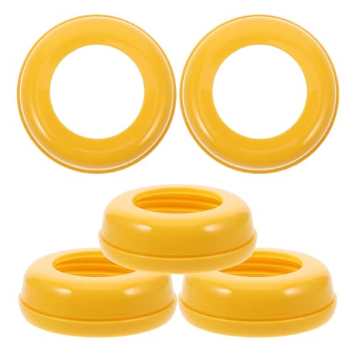 BESTonZON Anillos de Rosca para Collar de Biberón de Boca Ancha 5 Unidades Accesorios Reutilizables a Prueba de Fugas Tapa Antipolvo Amarilla Compatibles Múltiples Marcas para