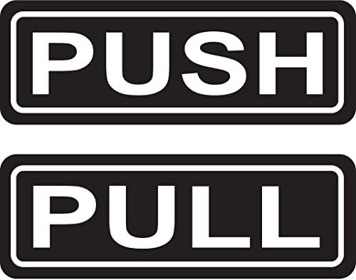 PUSH PULL Door Sign 2"x6" Sticker Decal Vinyl Business Store Shop made and sold by ZapZap Stickers image 2