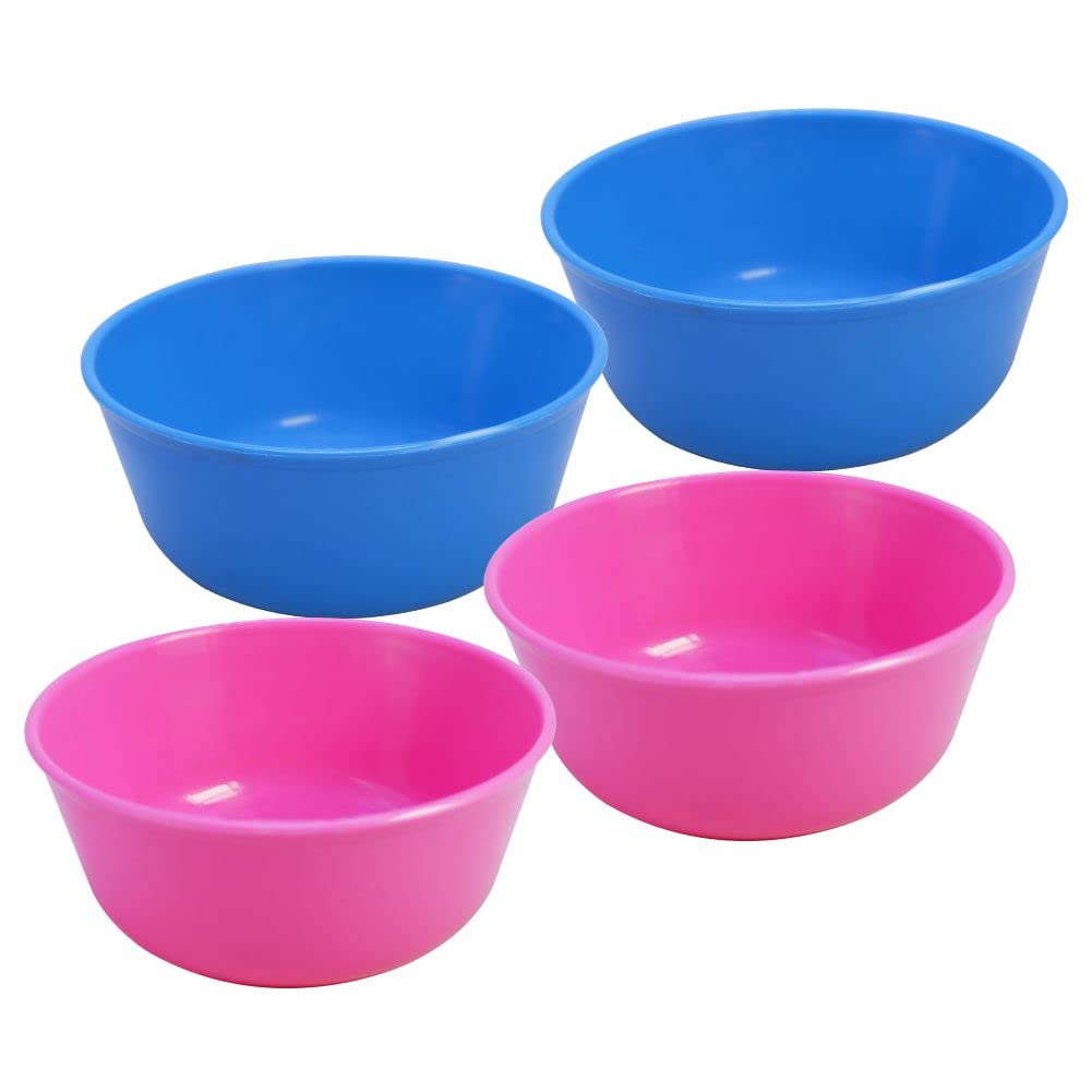 Wonder Plastic Sigma 300 Microwave Safe Multipurpose Mixing Bowls, Set of 4 pc Bowl 300 ml (Blue Pink)