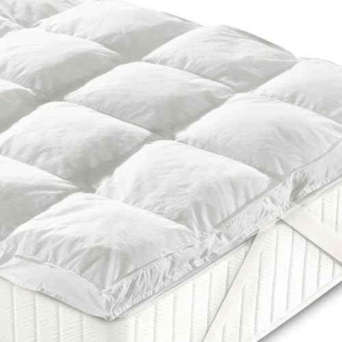 Protector de colchón Acolchado Casatex Topper Bed con microesferas de 170 x 200 cm, 5 cm de Altura con Microfibra Transpirable, Acolchado de microesferas de Silicona de 700 g/m², elásticos en Las