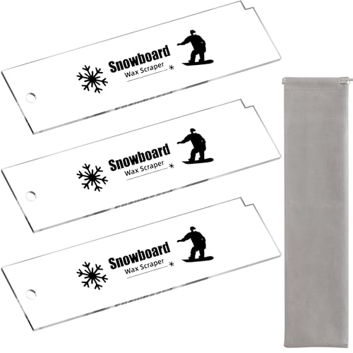 Anglekai 3+1 PCS Snowboard Wax Scraper Ski Snowboard Plastic Scraper with Storage Bag for Removing the Extra Cooled Wax