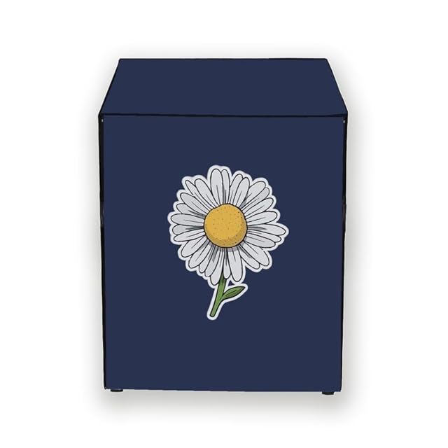 HIZING Waterproof Washing Machine Cover Made for IFB Laundrimagic 3-in-1 8.5/6.5/2.5 Kg Front Load Washer Dryer (Executive ZXS) Solid Blue Sunflower Print view 1