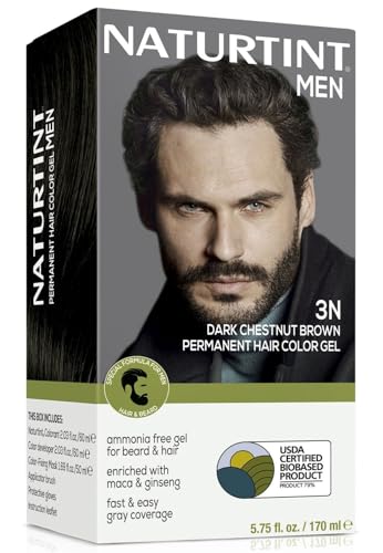 Naturtint Mens Permanent Hair Color for Hair Beard and Mustache (3N Dark Chestnut Brown)