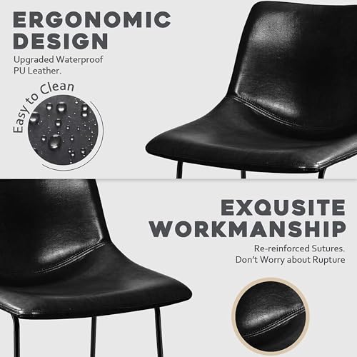 Image of Waleaf Dining Chairs Set of 4, 18 inch Faux Leather Counter Height Bar Stools