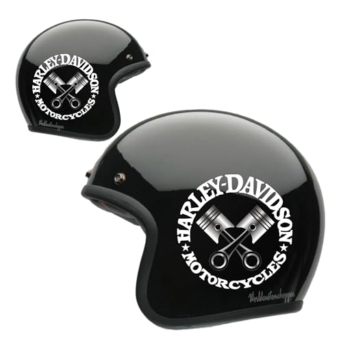 2 Adesivi Stickers Pistoni Worldcustom compatibili con Harley Davidson Moto Custom Casco Bandit