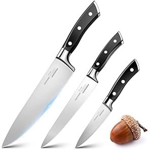 OAKSWARE 3-tlg Küchenmesser Set Carbon Edelstahl