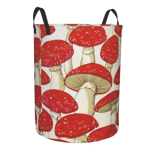 Panier à linge champignon rouge blanc pour grand rangement de linge