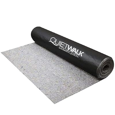 MP Global Products QW360LV QuietWalk 360 Sq Ft Acoustical Underlayment with Vapor Barrier for Luxury Vinyl Flooring, Black