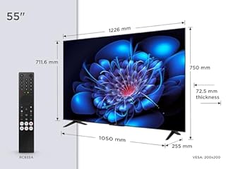 TCL 55P6K TV LED Direct da 55", TV HDR 4K, Smart TV con tecnologia Google TV (Dolby Audio, Motion Clarity, compatibile con Google Assistant e Alexa)
