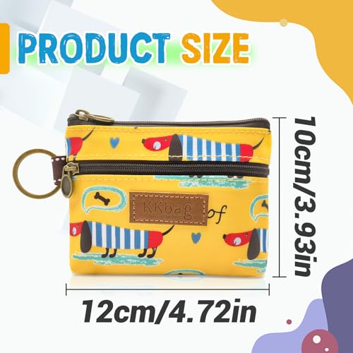 Image of Coin Bag, Waterproof Coin Wallet Small Coin Purse with Zipper and Keyring, Cute Coin Pouch for Women and Girls, Change Purse Mini Storage Bag for Coin, Cards, Lipsticks, Keys (yellow)