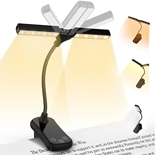 Reading Light for Book in Bed - Birthday Gifts for Women Mother Men, Book Light 2 Adjustable Lamp with Clip-on LED Rechargeable 3 Colors&8 Brightness, Christmas Stocking Stuffer Gifts for Mom Kids