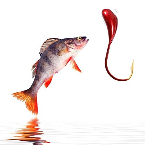 HNHYNSY Angelhaken 10 stücke rot umgestürzte Kopf lebensechte Locken köder Karpfen Angelhaken 3# 4# 5# 6# Angelgerät Kit… – Bild 4