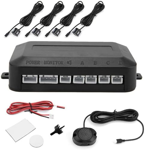MotorMinds Kit d'aide au stationnement arrière, capteur de stationnement radar de recul, avertissement sonore, système d'échantillon, capteur de stationnement de voiture 12 V