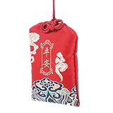 PAMINGONO Japanischer Omamori Anhänger Glücksbeutel 5X8cm aus Robustem Material für Auto Zuhause und Büro Friedens und Segenssymbol Traditioneller Glücksbringer