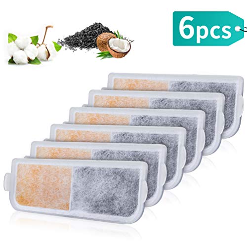 Petacc Gato Bebedero Fuente Filtro Recambio Filtro Bebedero para Mascotas Filtro de carbón Activado Fuente Bebedero para Gatos y Perros Fuente Agua Filtro 6 PCS