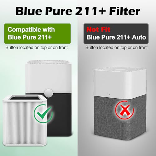 Image of 2 Pack 211+ Filter Replacement Compatible with 211+ Air Purifier, 2-Stage Filtration System of H13 True HEPA Filter for 211