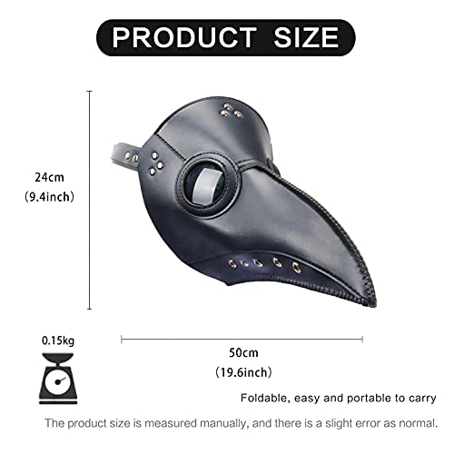 Plague Doctor Mask Set, Bird Masker Pest Doctor Costume 3 in 1 Enge Masker, Cosplay-rekwisieten, PU Lederen Materiaal… - Image 4